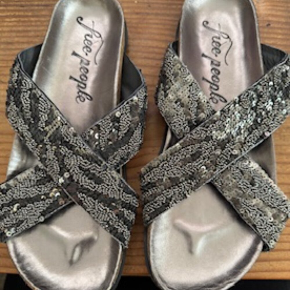 Free People Moon Child Embellished Sandal Womens Size 8 (Sequins/Beaded)